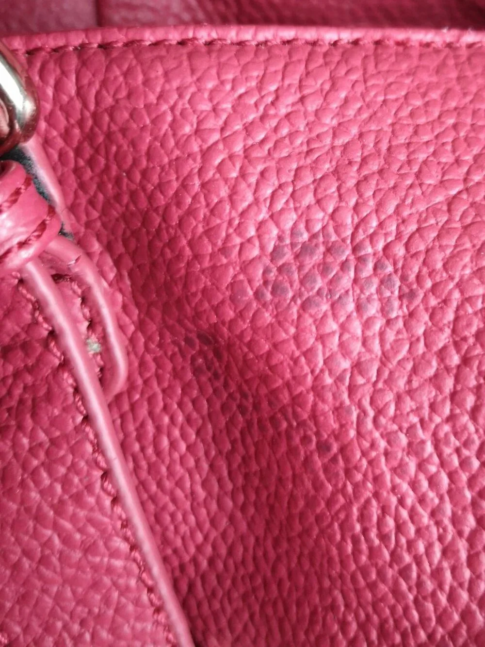 Raisa by Heys Pink Adjustable Strap Pebble Finish Leather Large Tote Bag Lined - Picture 13 of 15